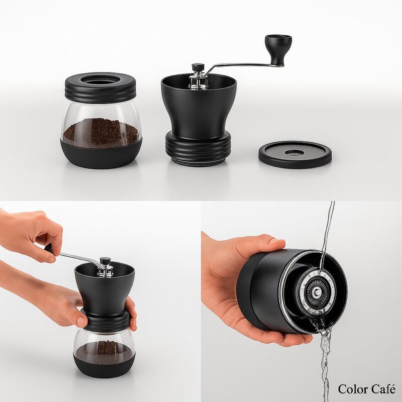 Molinillo de café manual Hario Skerton con muelas de cerámica para molienda uniforme.