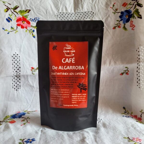 Café de algarroba instantáneo sin cafeína. Alternativa natural y saludable, sin aditivos y rico en antioxidantes.