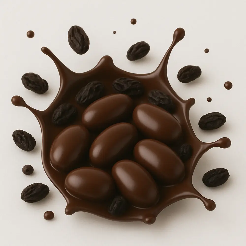 pasas chocolate 70, panela.