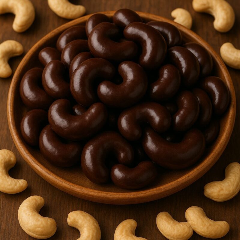 Cashew cubierto con chocolate 60% cacao.