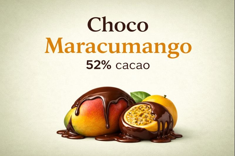 chocolate maracuya mango 52% cacao grageas de chocolate con panela